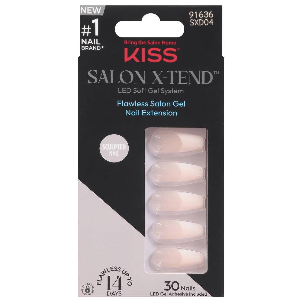 KISS Salon X-Tend Led Soft Gel Nails, Trustfall (30 ct)