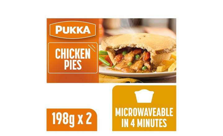 Pukka Frozen Microwaveable Chicken Pie Twin Pack (406407)