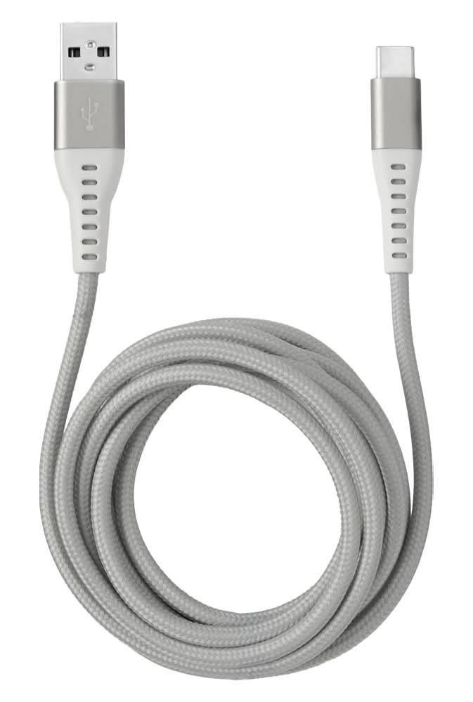 Bauhn Silver USB A to USB C Charging Cable