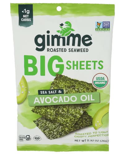 Gimme Health Foods Organic Avocado Oil Big Sheets Seaweed
