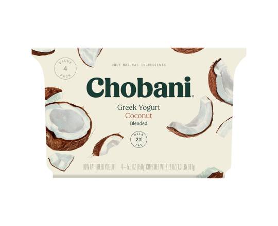 Chobani Low-Fat Greek Yogurt, Coconut (4 x 5.3 oz)