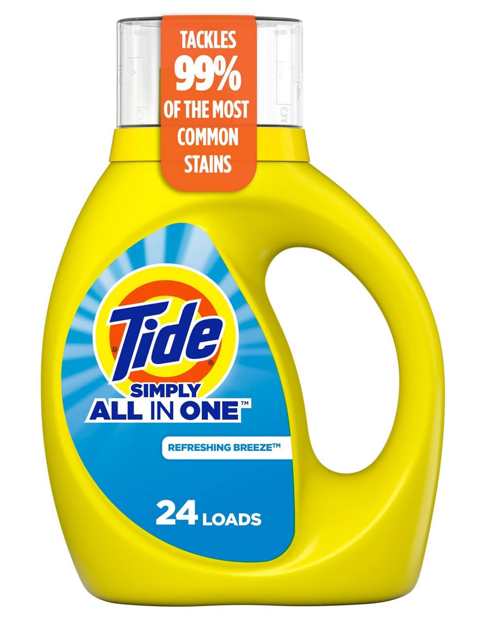 Tide Simply All-In-One Liquid Laundry Detergent, Refreshing Breeze Scent, 32 Oz