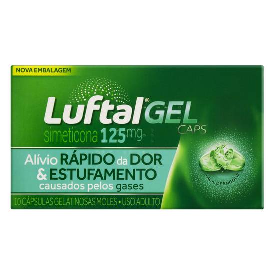 Luftal simeticona 125mg gel caps (10 cápsulas)