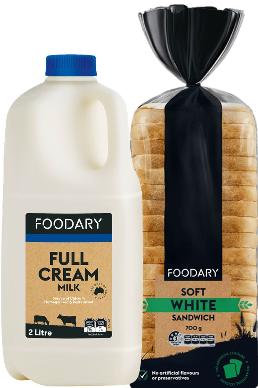Foodary Milk & Bread Bundle $7.50 (SAVE $1.80)