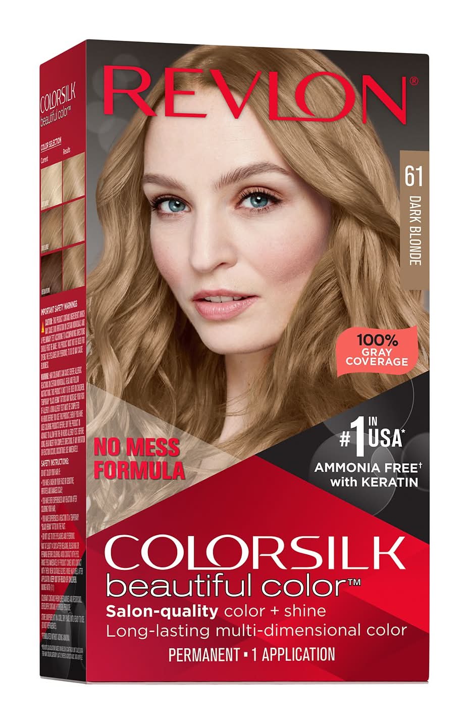 Revlon Colorsilk With Bond Repair Complex Permanent Hair Color, 061 Dark Blonde