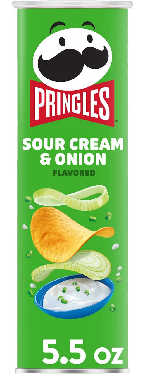 Pringles Sour Cream And Onion Potato Crisps Chips Lunch Snacks 5.5 Oz