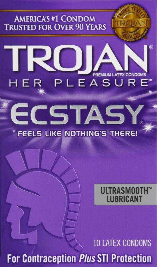 Trojan Her Pleasure Ecstasy Latex Condoms (10 ct)