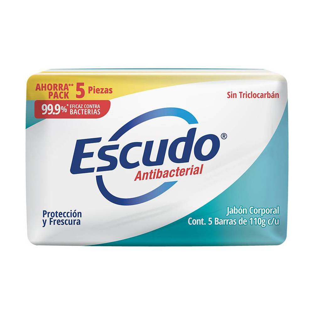 Escudo · Jabón antibacterial aloe (5 un)