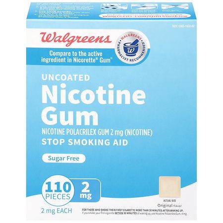 Walgreens Sugar Free 2mg Original Nicotine Gums (110 ct)