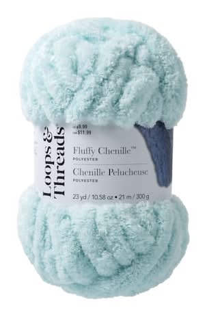 Loops & Threads Fluffy Chenille Yarn, 21 m, Pale Blue (10.58 oz)