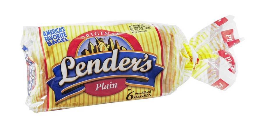 Lender's Pre-Sliced Plain Bagels (6 bagels)