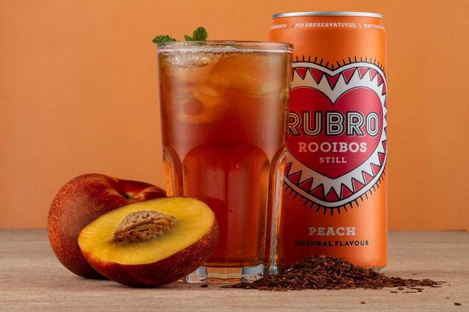 Rubro Peach Iced Tea, Can