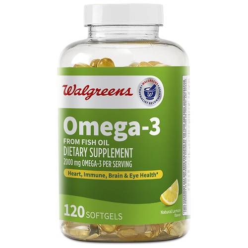 Walgreens Omega-3 Softgels 2000 mg Lemon - 120.0 ea