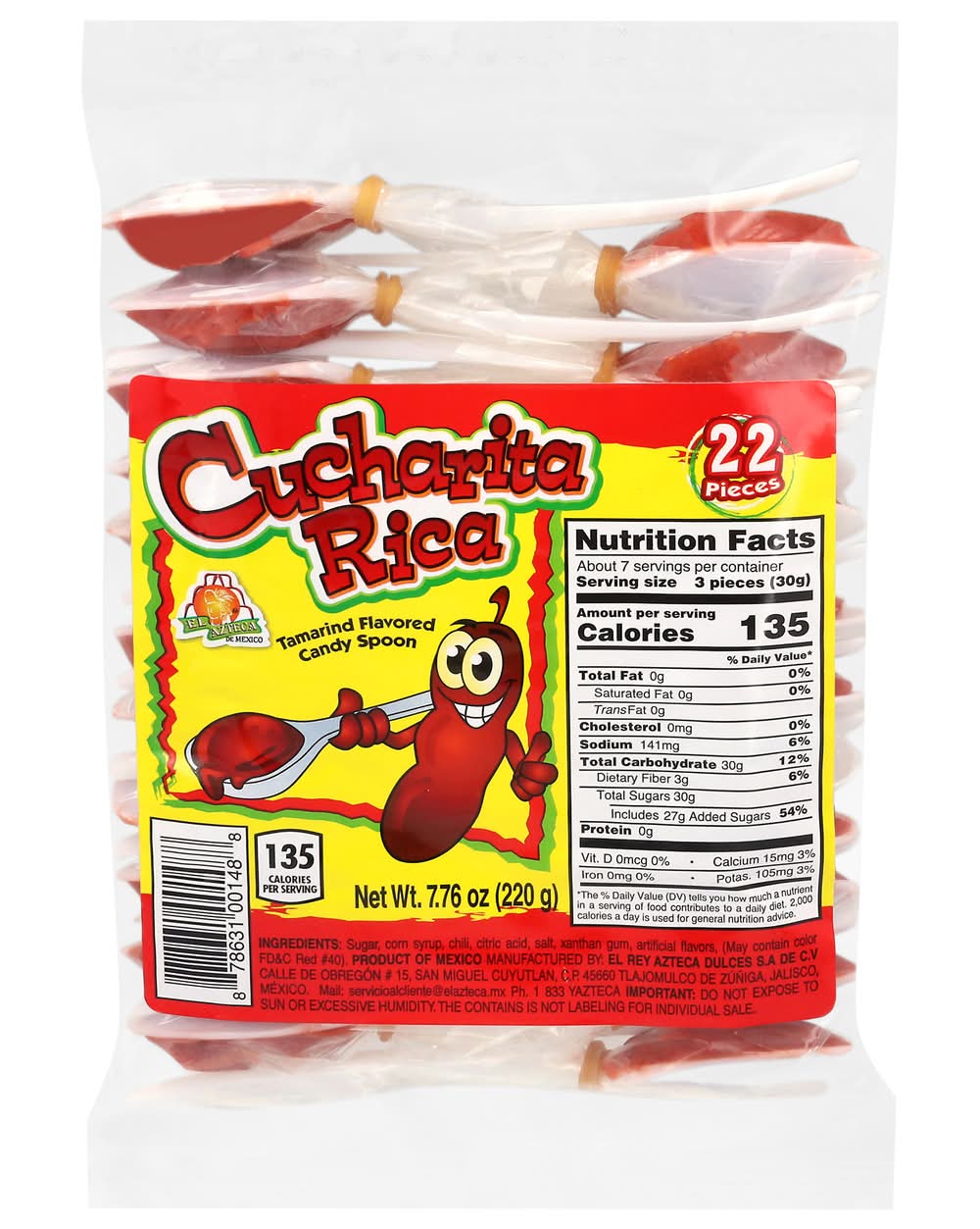 Cucharita Rica Candy Spoons, Tamarind (7.76 oz, 22 ct)