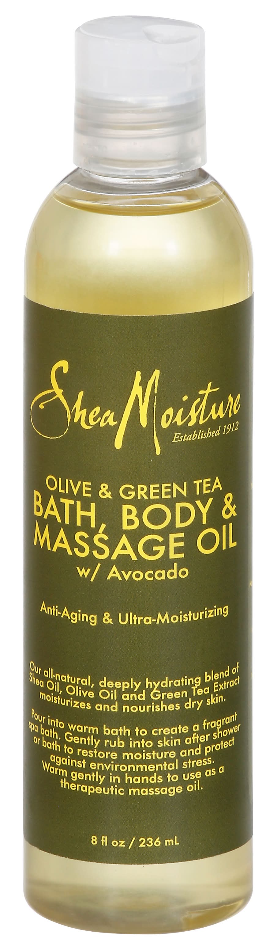 SheaMoisture Bath Body & Massage Oil With Avocado, Olive & Green Tea (8 fl oz)