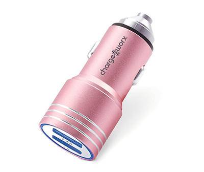 Rose Gold Dual-Port USB Car Charger