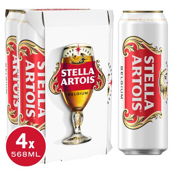 Stella Artois Belgium Premium Lager 4x568ml