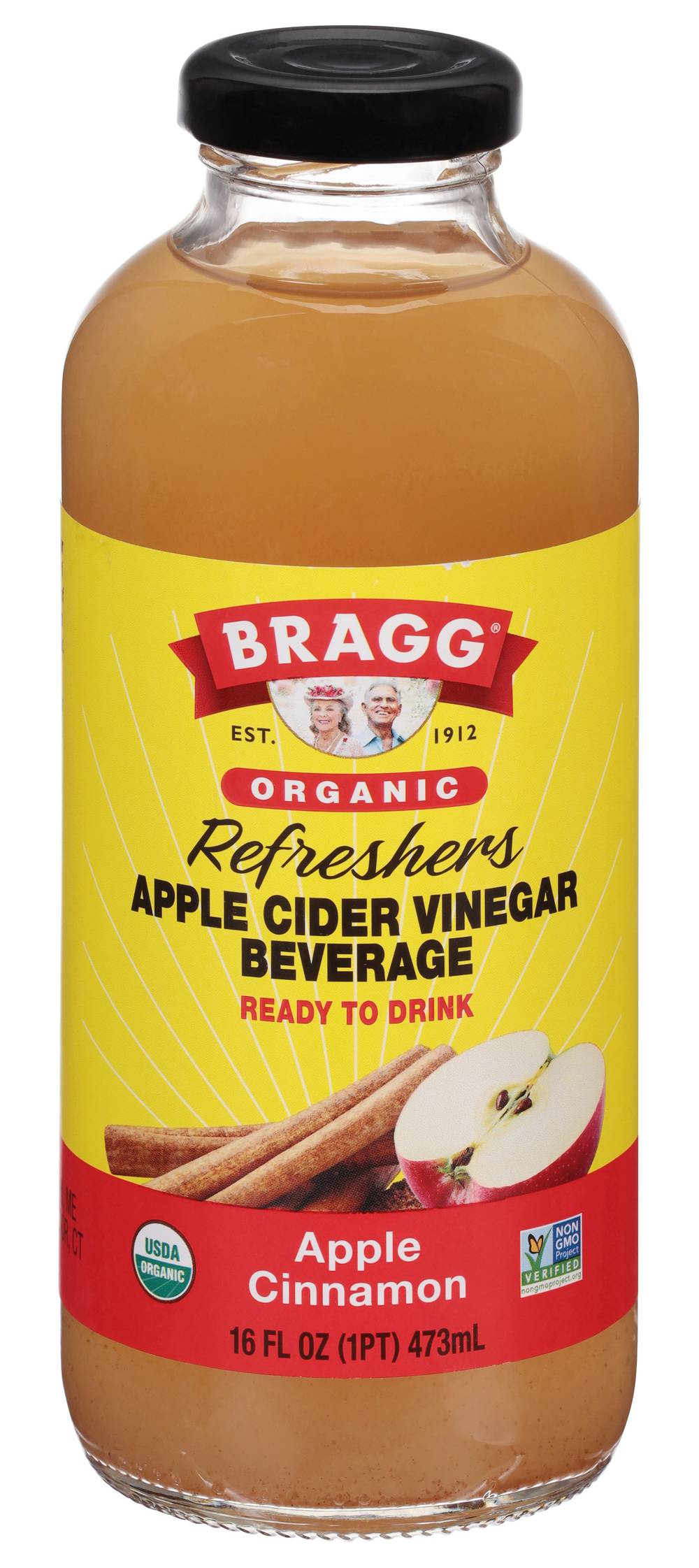 Bragg Organic Cider Vinegar Refreshers, Apple Cinnamon (16 fl oz)