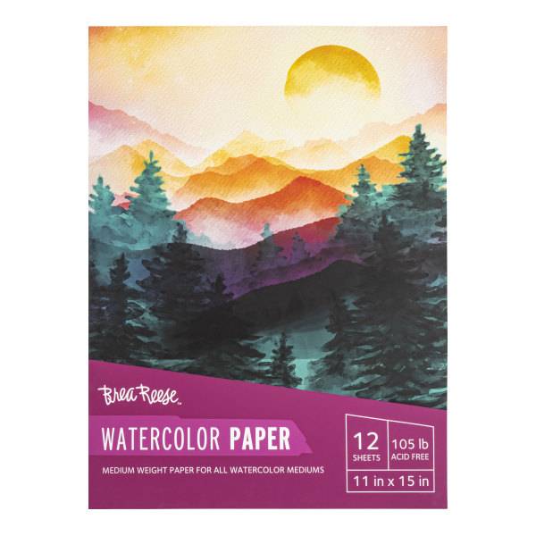 Brea Reese Watercolor Paper Pad, 11 x 15 in, White (12 ct)