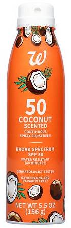 Walgreens Spf 50 Continuous Spray Sunscreen, Coconut (5.5 oz)
