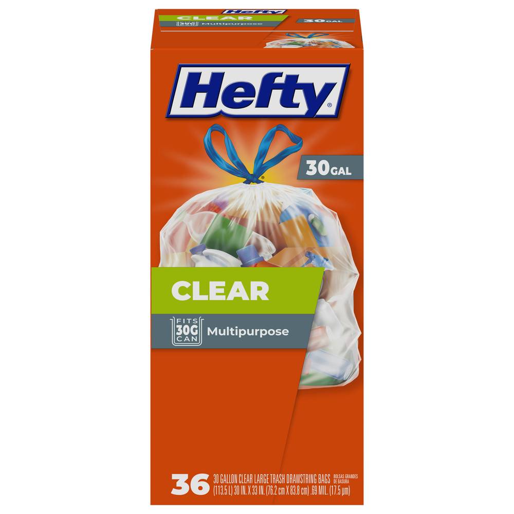 Hefty 30 Gallon Scent Free Odor Neutralizer Clear Recycling Bags (36 ct)