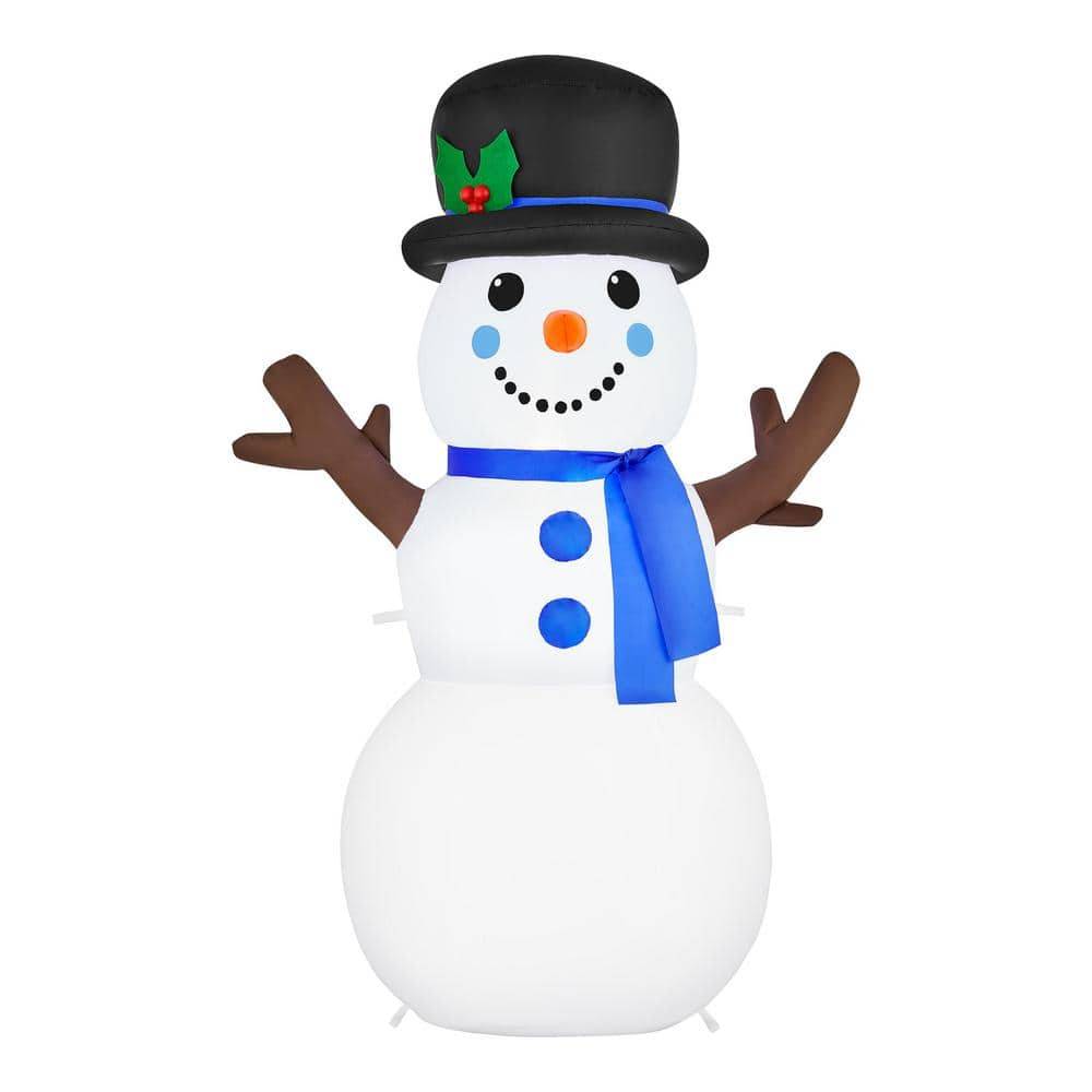 Home Accents Holiday 3.5 Ft. Led Snowman With Top Hat Christmas Airblown® Inflatable