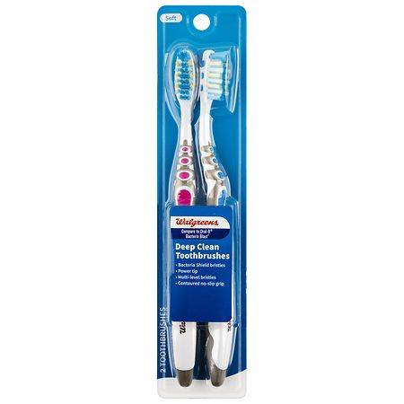 Walgreens Soft Deep Clean Bacteria Guard Toothbrushes (2 ct)