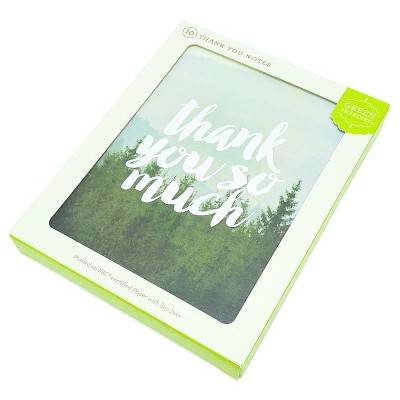 Green Inspired Foggy Forest Thank You Cards (10 ct)
