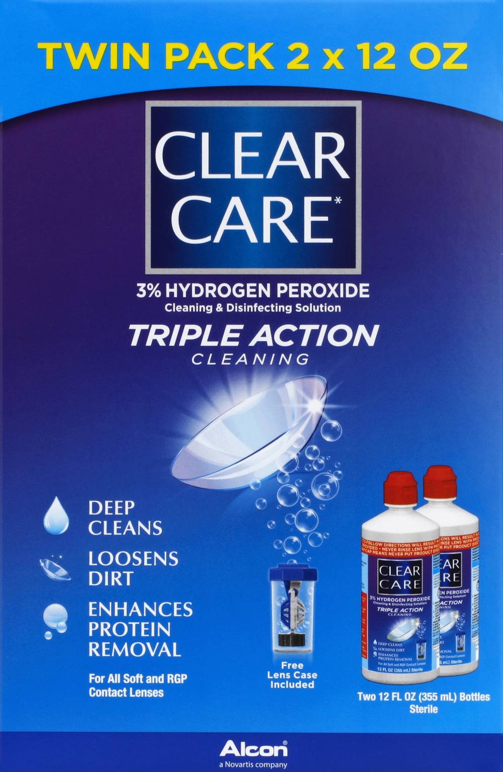 Clear Care Triple Action Cleaning and Disinfecting Solution (6 fl oz, 2 ct)