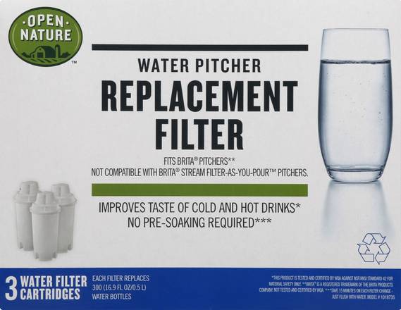 Open Nature Water Pitcher Replacement Filter (3 ct)
