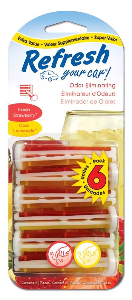 Refresh Your Car! Fresh Strawberry & Cool Lemonade Vent Sticks (6 units)