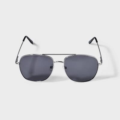 Goodfellow & Co. Aviator Metal Sunglasses, Men, Silver-Gray