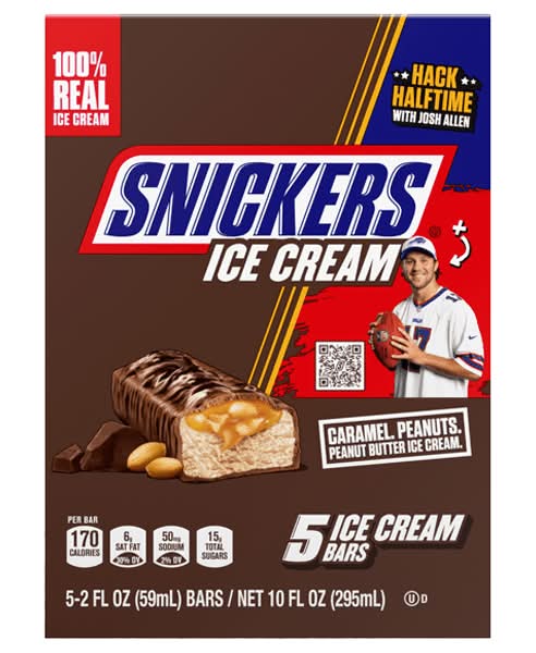 Snickers Ice Cream Ice Cream Bars 2oz 5-Pack