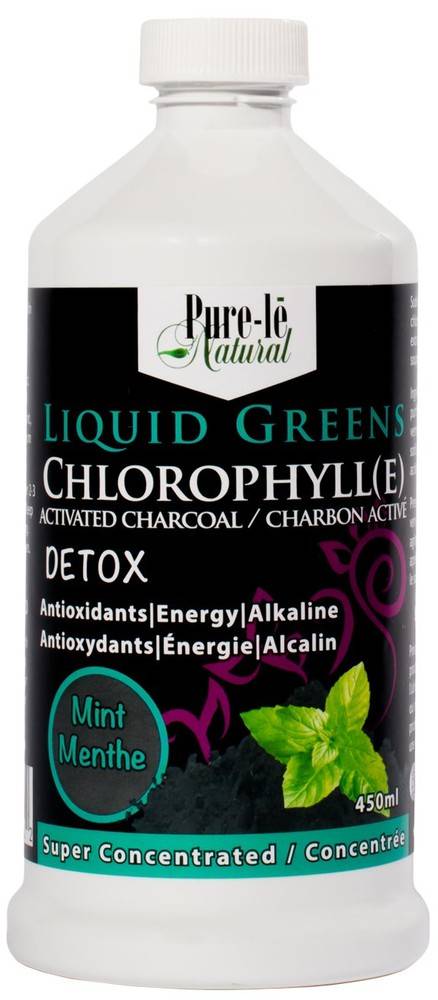 Pure-Lē Natural Chlorophylle Activated Charcoal Mint 100 mg (450 ml)