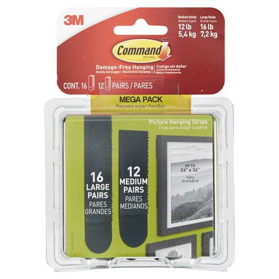 Command Medium & Large Black Picture Hanging Strips (28 ct)