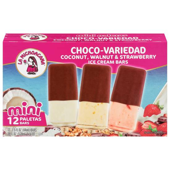 La Michoacana Ice Cream Bars (12 ct) (coconut, walnut, strawberry)
