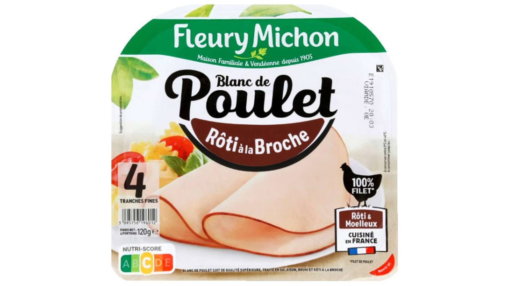 Fleury Michon - Blanc de poulet rôti à la broche (4 unités)