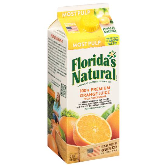 Florida's Natural Most Pulp 100% Premium Orange Juice (52 fl oz)