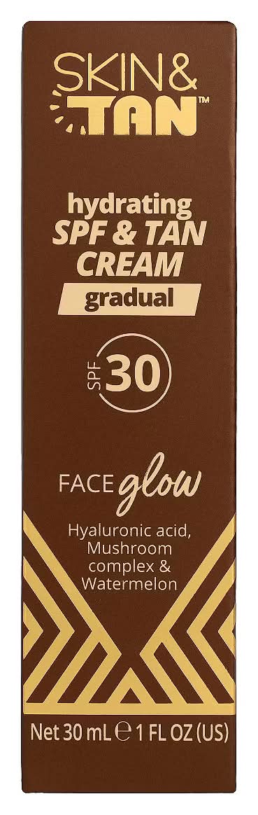 SKIN & TAN Face Glow Advanced Hydrating SPF & Tan Cream 30ml