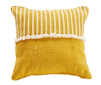 Broyhill Stripe Texture Pillow (yellow-white)