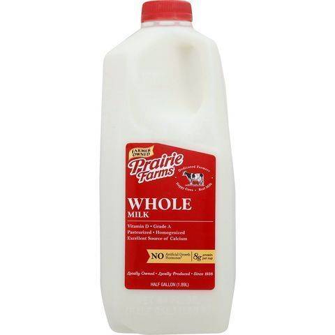 Prairie Farms Whole Milk Half Gallon