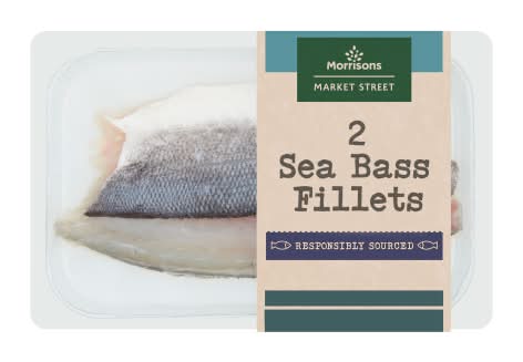Morrisons The Fishmonger's on Market Street Sea Bass Fillets Boneless (2 pack)