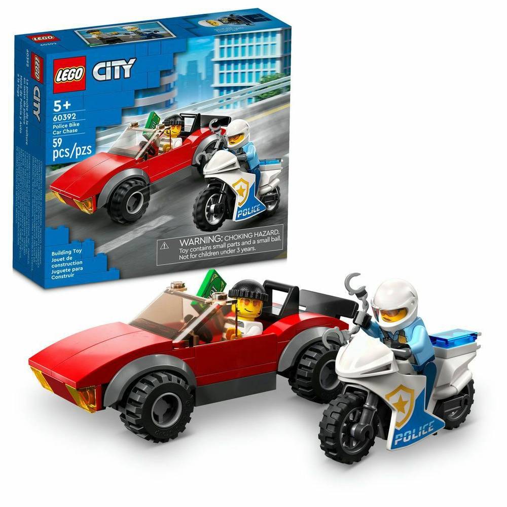 LEGO · City persecución policial en bicicleta y coche 60392