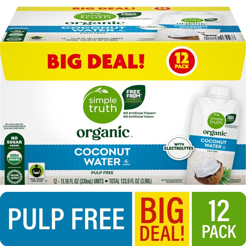 Simple Truth Organic Pulp Free Coconut Water (12 x 11.16 fl oz)