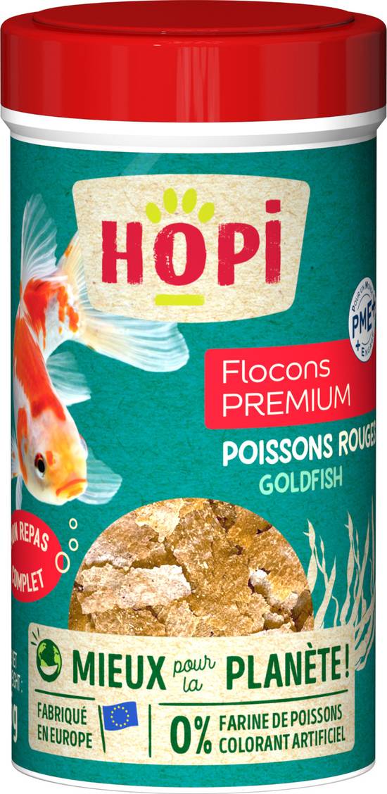 Hopi - Flocon premium  poissons rouges goldfish mieux pour la planète (250 ml)