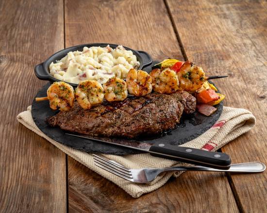 Grilled Ribeye and Grilled Shrimp