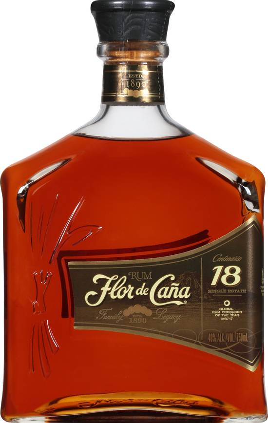 Flor De Caña Single Estate 18 Years Rum (750 ml)