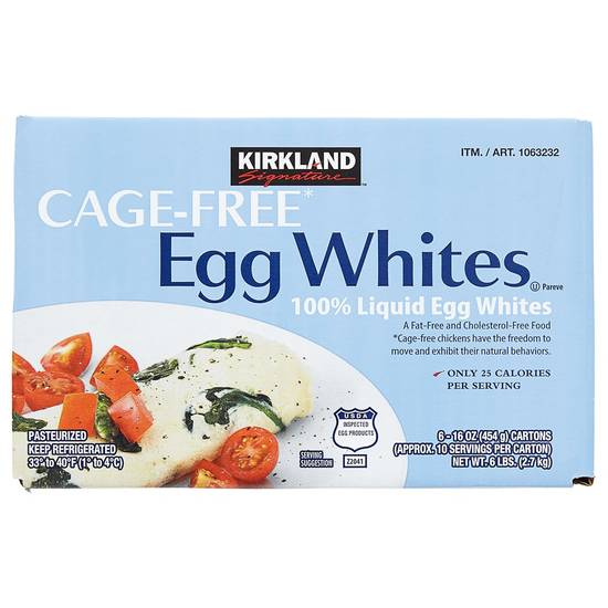 Kirkland Signature Cage Free Liquid Egg Whites (6 ct, 16 oz)