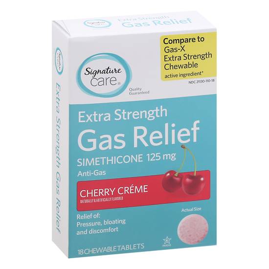 Signature Care Extra Strength Gas Relief Simethicone 125 mg (18 tablets)