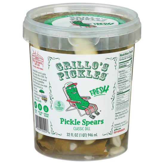 Grillo's Pickles Classic Dill Fresh Pickle Spears